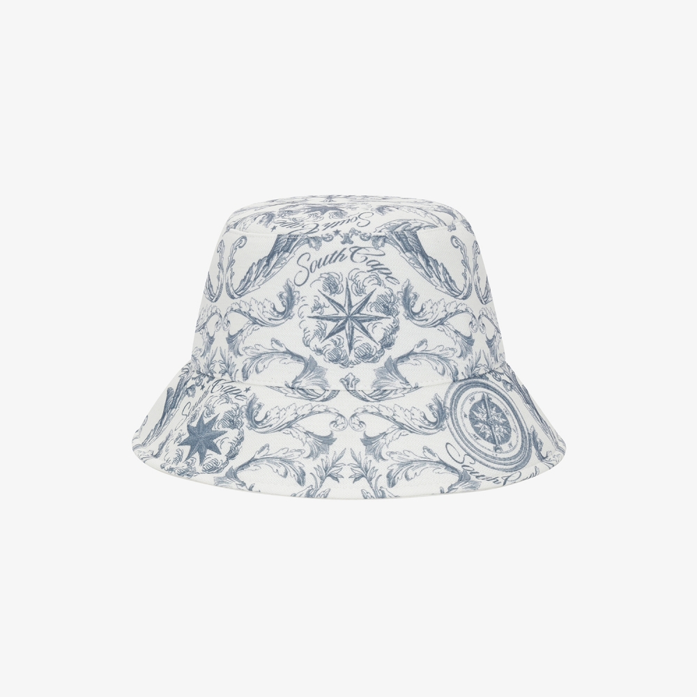 여성 사우스크로스 프린트 버킷햇_네이비