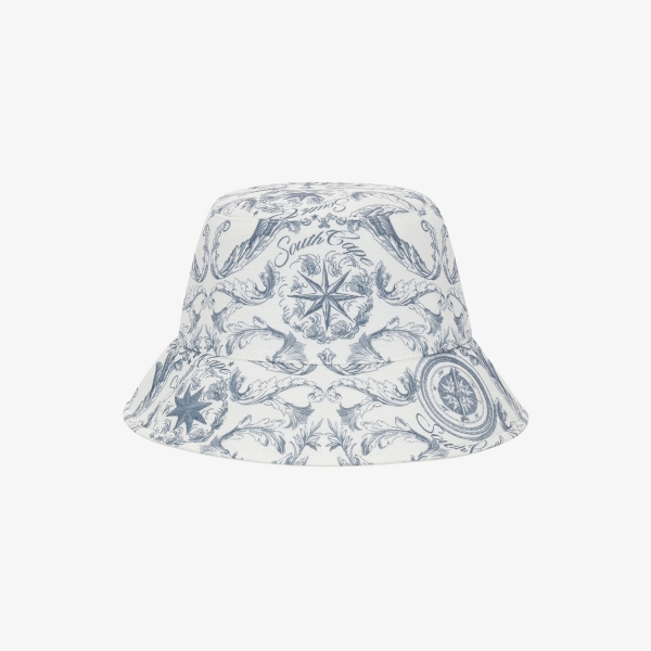 여성 사우스크로스 프린트 버킷햇_네이비