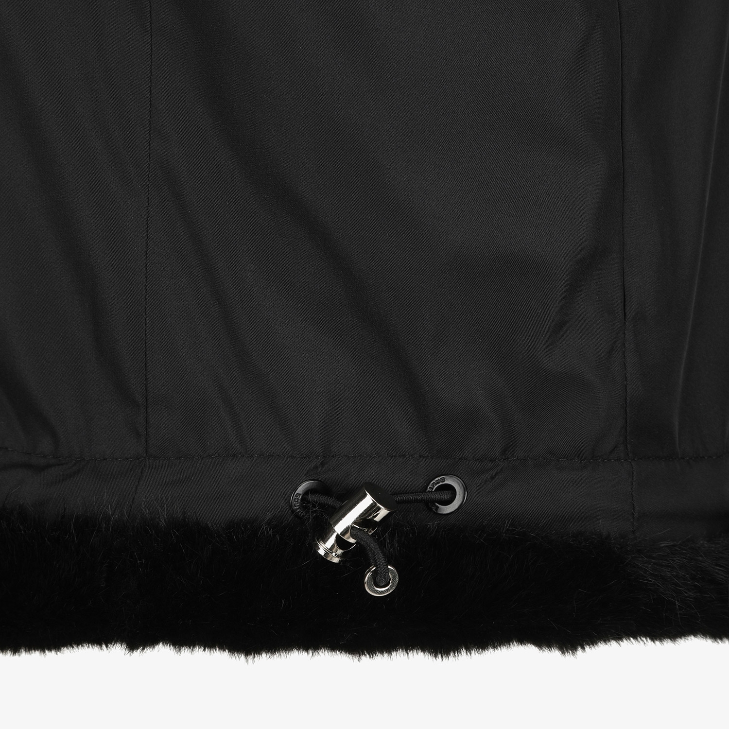 여성 사우스크로스 페이크 퍼 하이넥 리버시블 베스트_블랙