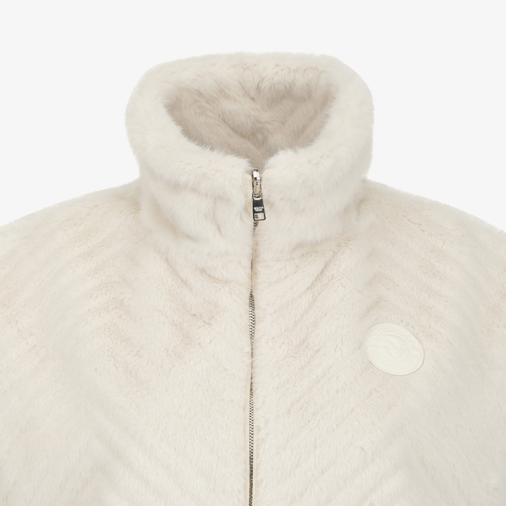 여성 사우스크로스 페이크 퍼 하이넥 리버시블 베스트_아이보리