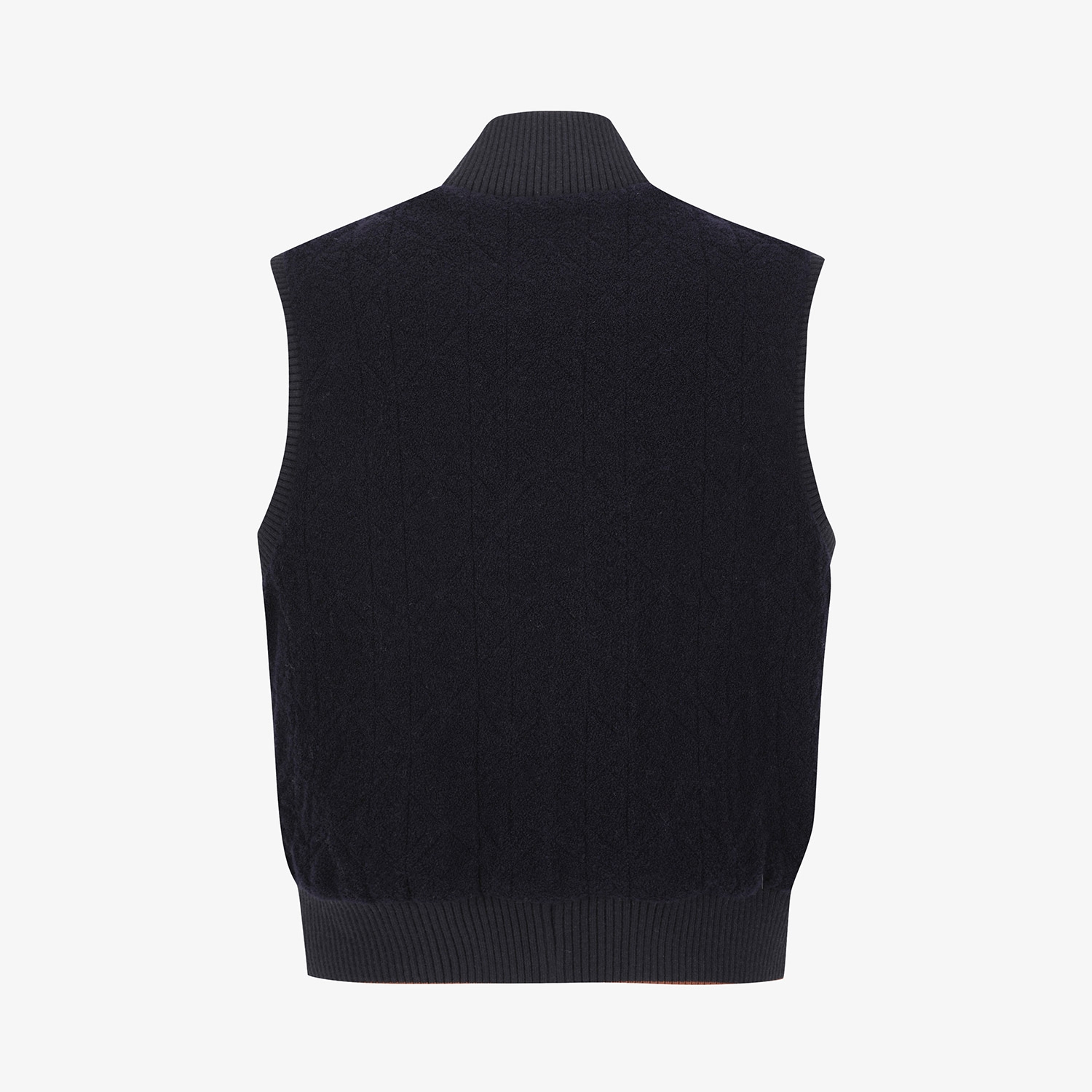 여성 사우스크로스 부클 울 니트 베스트_네이비