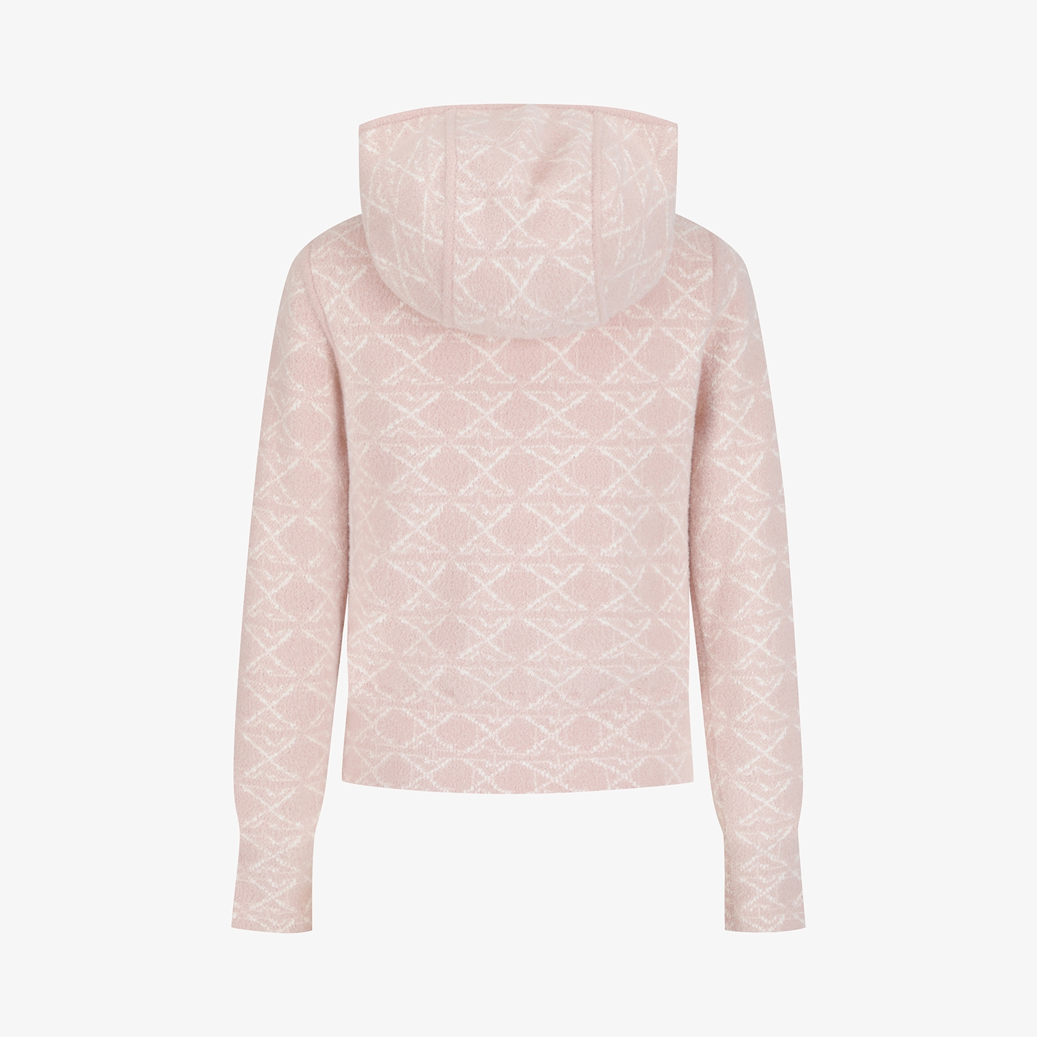사우스케이프 여성 볼란테 자카드 니트 후드 집업_라이트 핑크