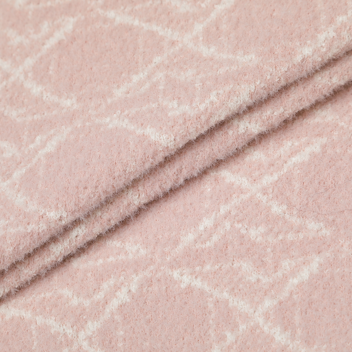 사우스케이프 여성 볼란테 자카드 니트 후드 집업_라이트 핑크