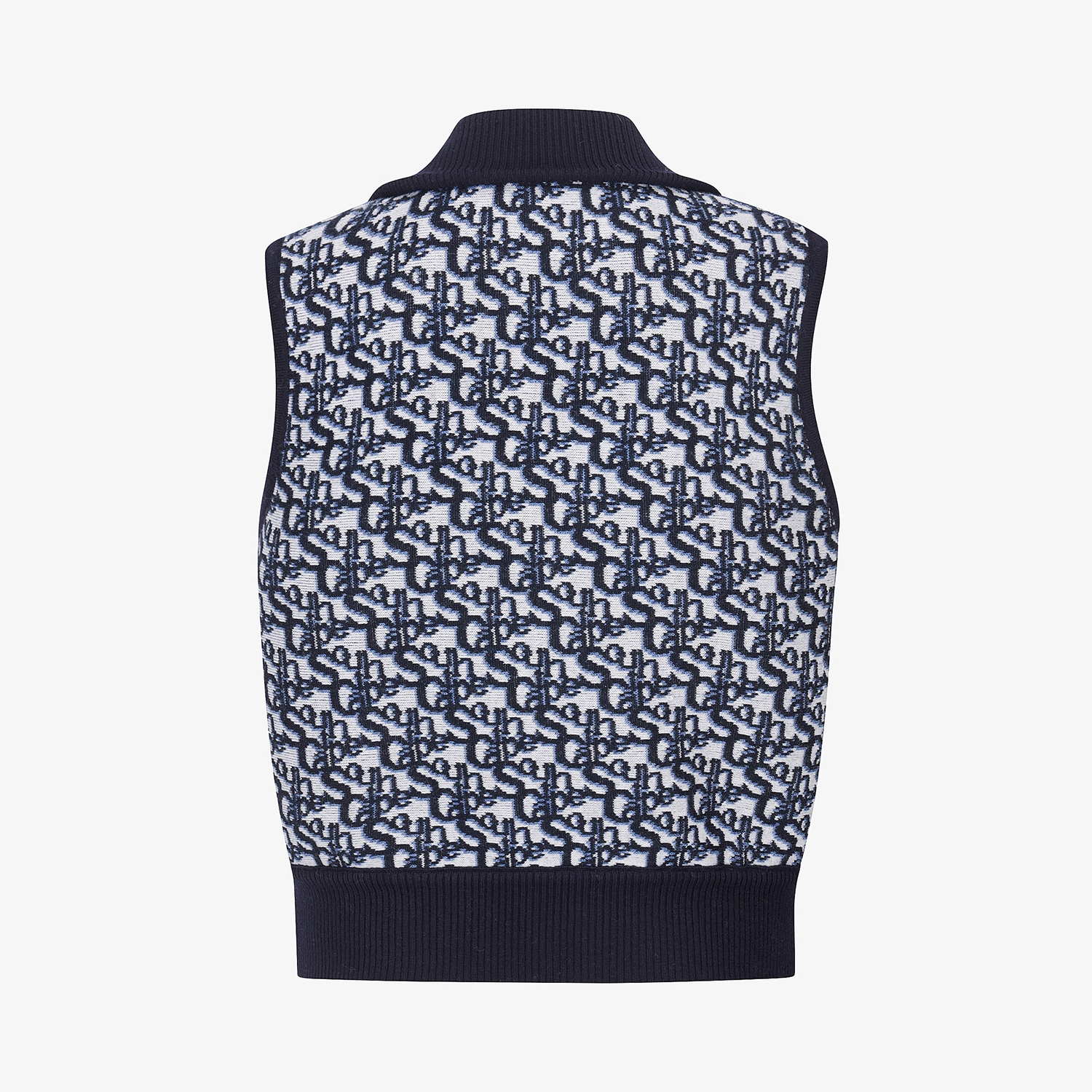 사우스케이프 여성 리버시블 자카드 니트 집업 베스트_네이비