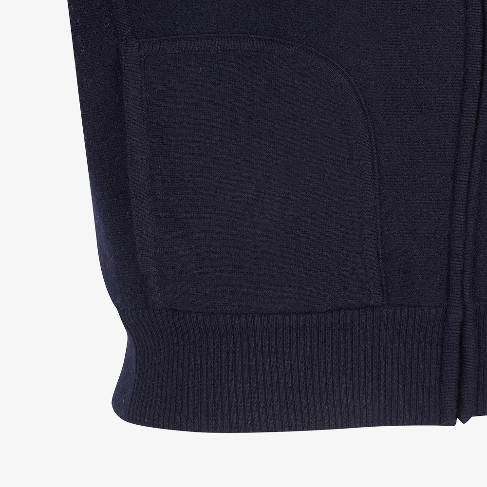 사우스케이프 여성 리버시블 자카드 니트 집업 베스트_네이비