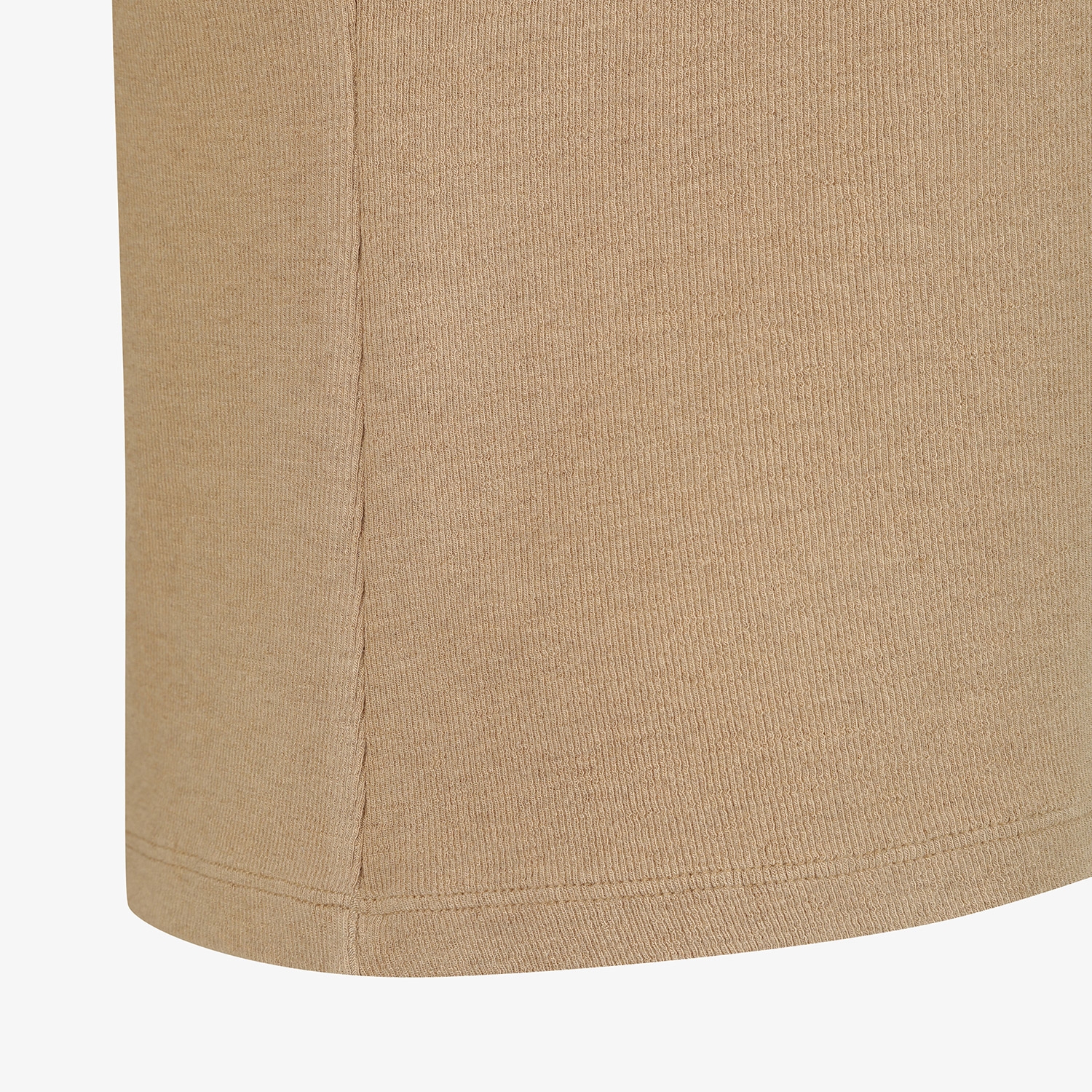 사우스케이프 여성 프릴 넥 울 하프 집업 티셔츠_베이지