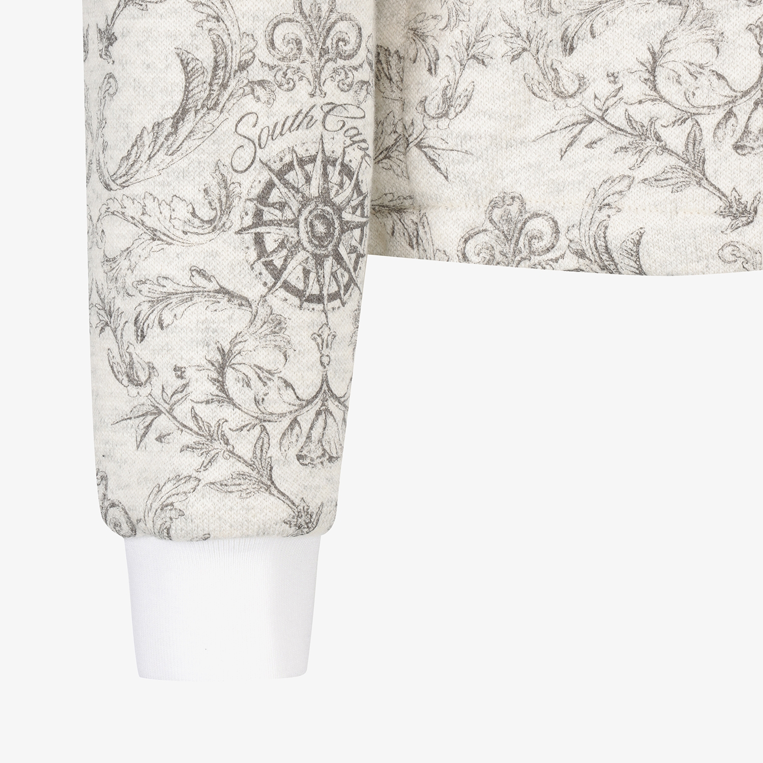 여성 사우스크로스 울 모크넥 하프집 티셔츠_그레이 베이지