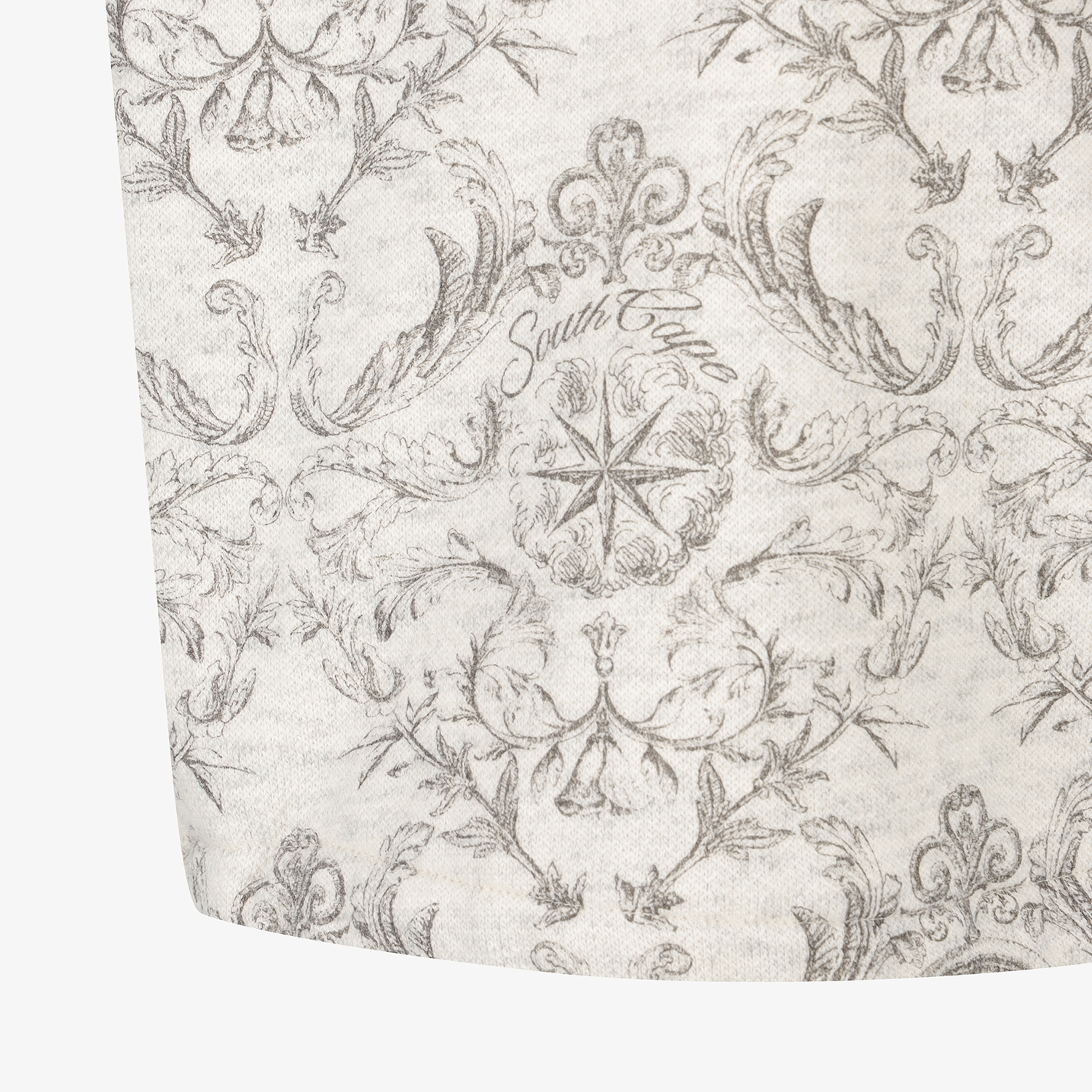 여성 사우스크로스 울 모크넥 하프집 티셔츠_그레이 베이지