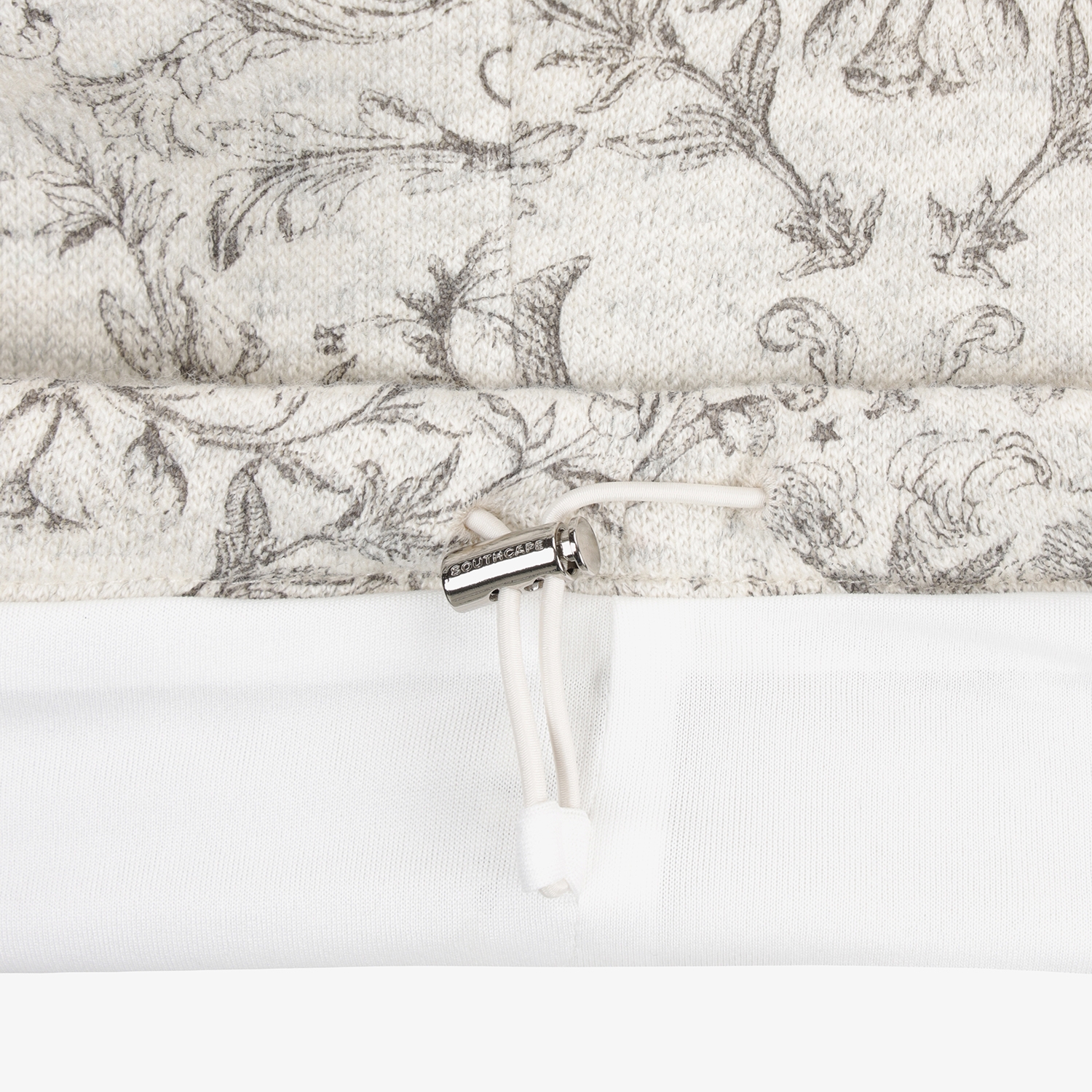 여성 사우스크로스 울 모크넥 하프집 티셔츠_그레이 베이지