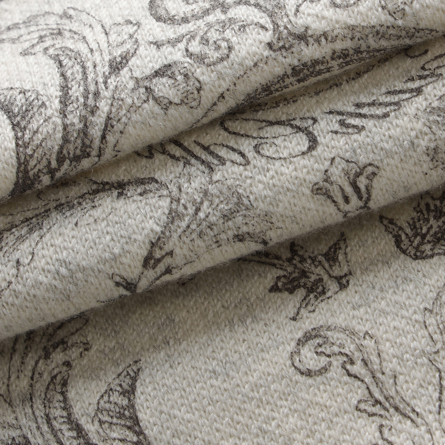 여성 사우스크로스 울 모크넥 하프집 티셔츠_그레이 베이지