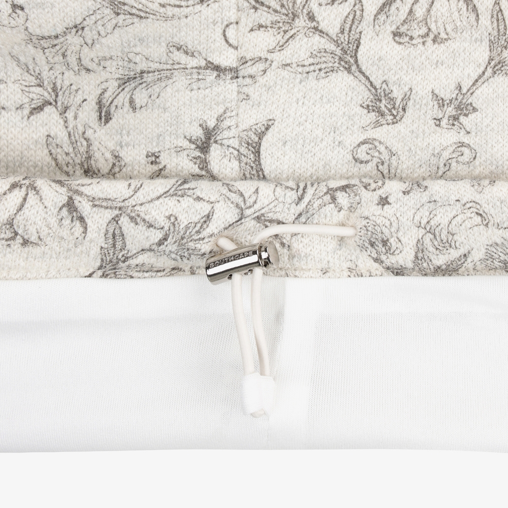 여성 사우스크로스 울 모크넥 하프집 티셔츠_그레이 베이지