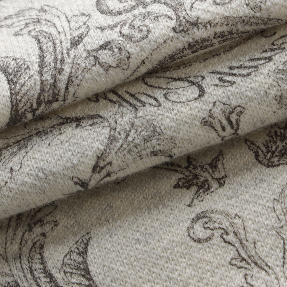 여성 사우스크로스 울 모크넥 하프집 티셔츠_그레이 베이지