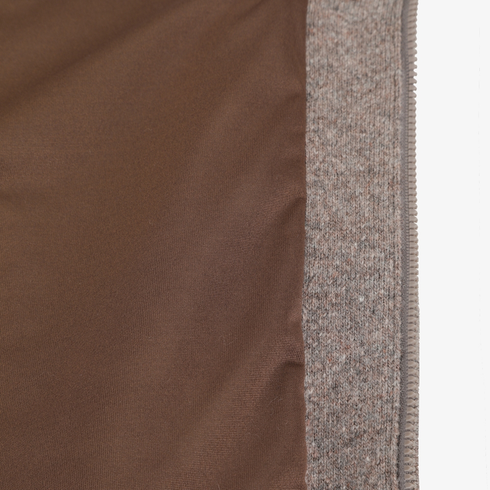 여성 사우스크로스 패턴 캐시미어 니트 후드 집업_멜란지 베이지