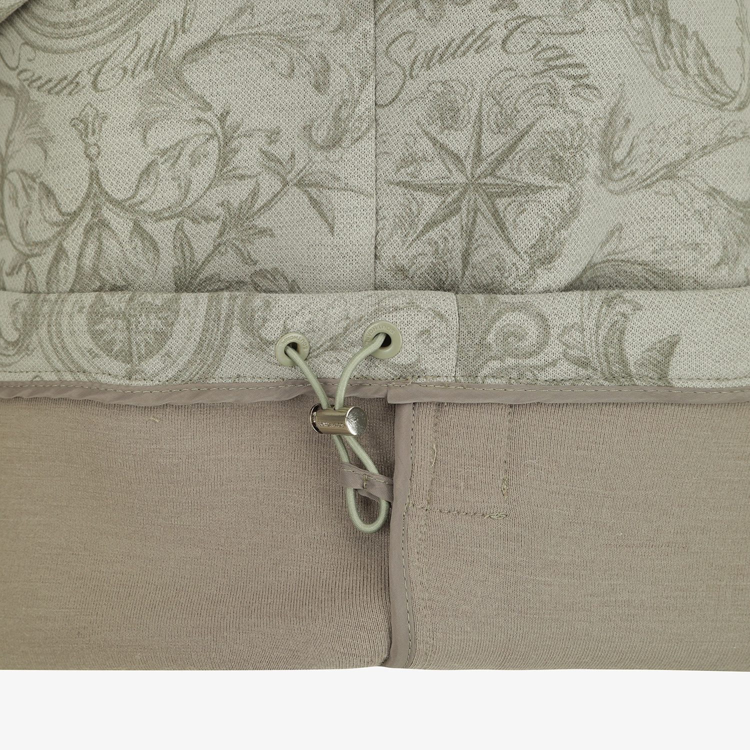 여성 사우스크로스 프린트 저지 집업 후드 티셔츠_카키