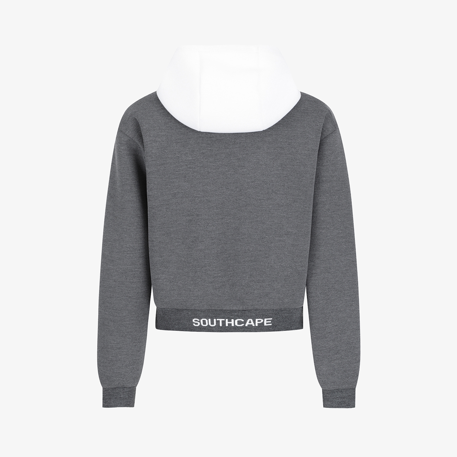 여성 사우스크로스 로고 하프넥 후드 티셔츠_그레이