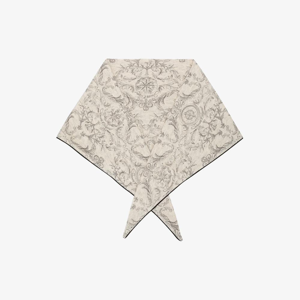 여성 사우스크로스 트라이앵글 스카프_그레이 베이지