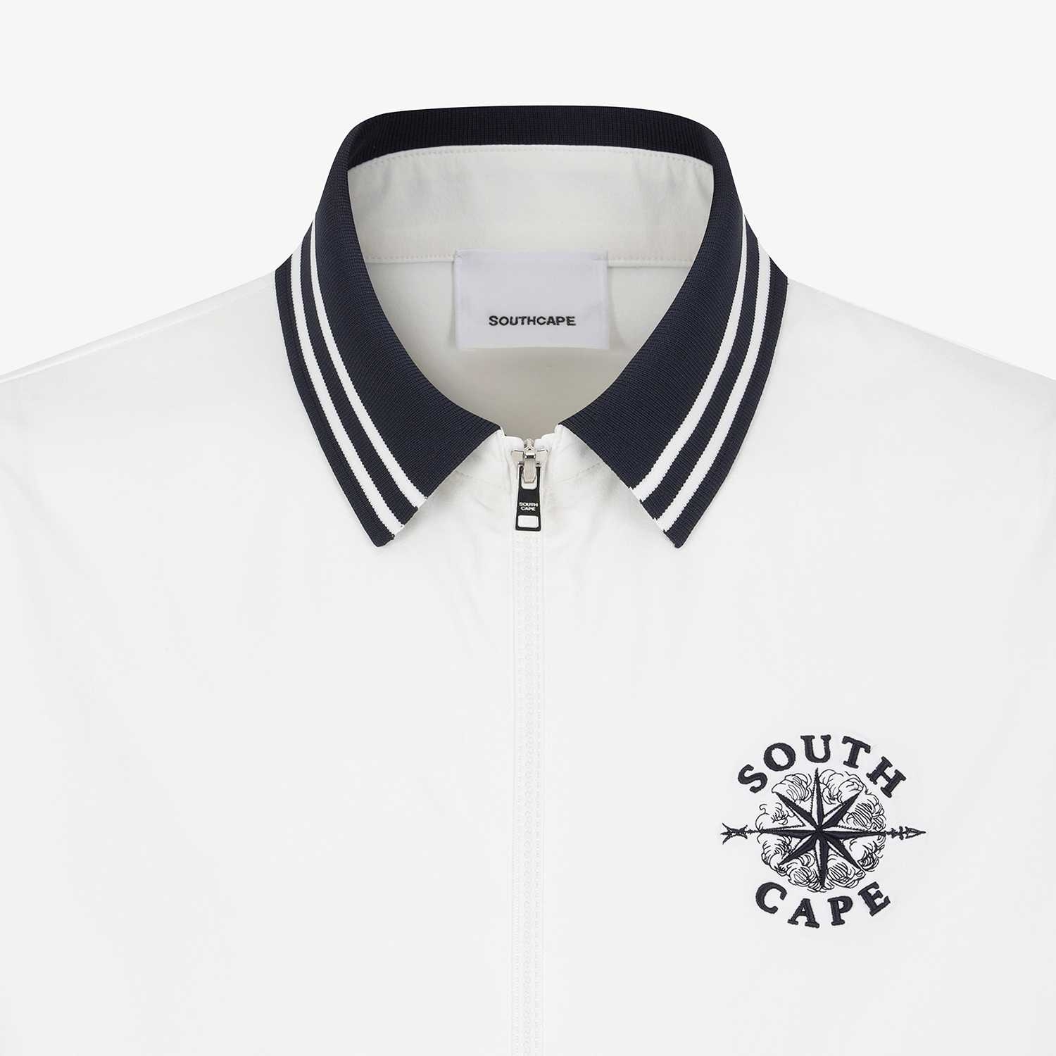 남성 사우스크로스 배색 카라 점퍼_화이트