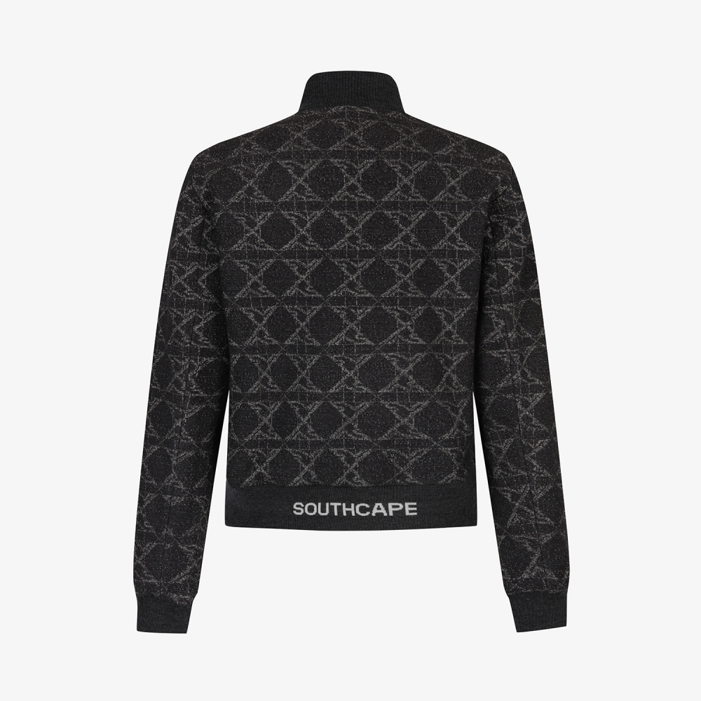 여성 사우스크로스 볼란테 트위드 패딩 점퍼_블랙