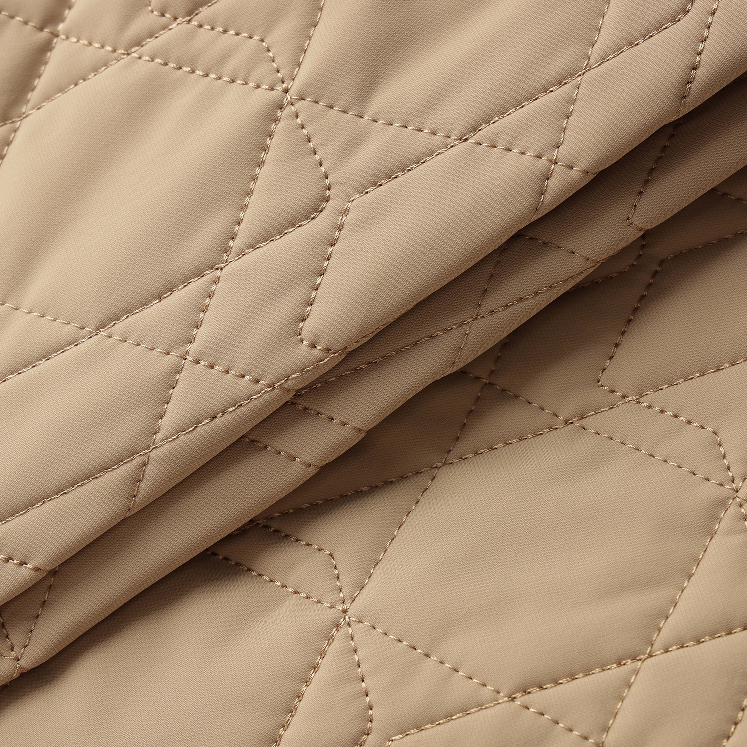 여성 사우스크로스 볼란테 퀼팅 하이넥 패딩 점퍼_베이지