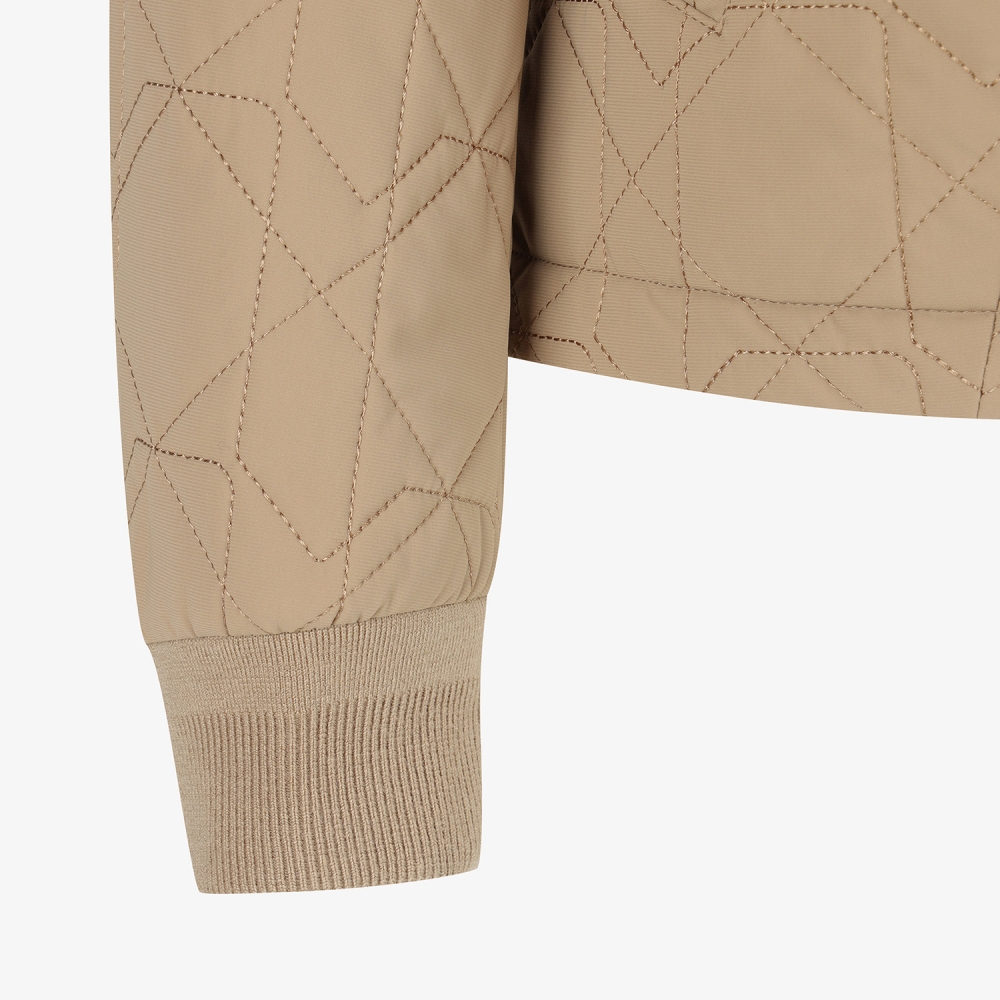 여성 사우스크로스 볼란테 퀼팅 하이넥 패딩 점퍼_베이지