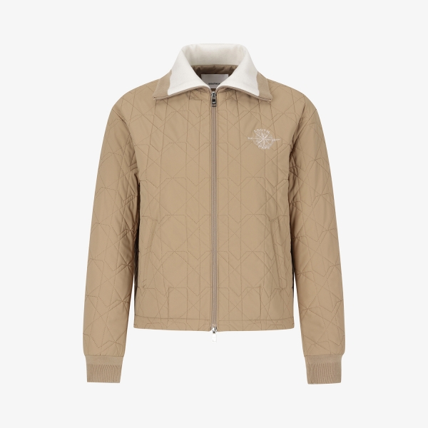 여성 사우스크로스 볼란테 퀼팅 하이넥 패딩 점퍼_베이지