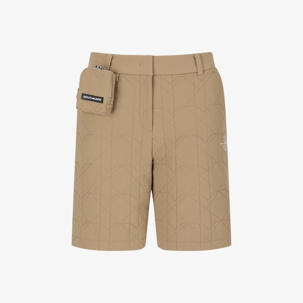 여성 사우스크로스 볼란테 퀼팅 볼 포켓 하프 팬츠_베이지