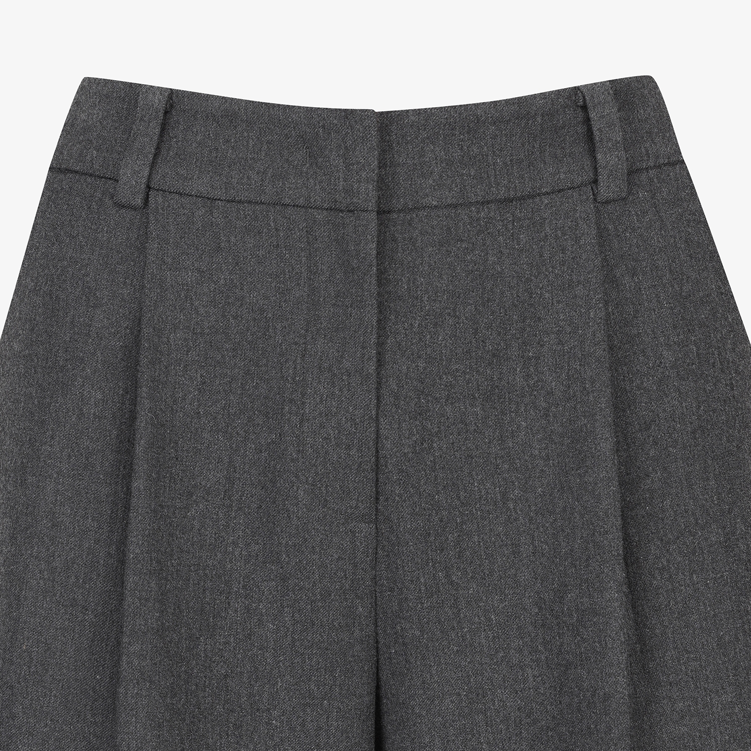 사우스케이프 여성 소프트 핀턱 윈터 와이드 팬츠_멜란지 그레이