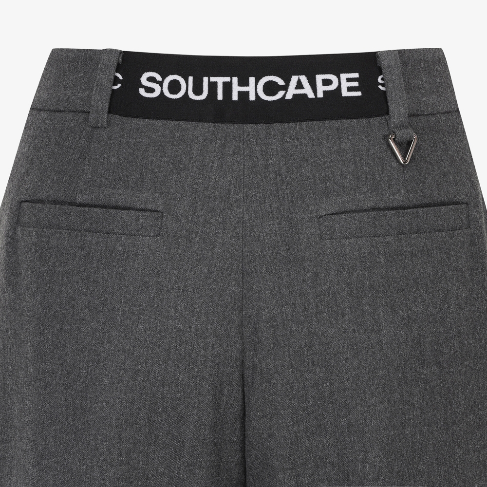 사우스케이프 여성 소프트 핀턱 윈터 와이드 팬츠_멜란지 그레이