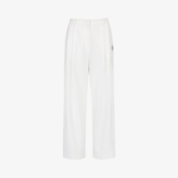 여성 사우스크로스 쿨터치 스트레치 핀턱 와이드 팬츠_화이트