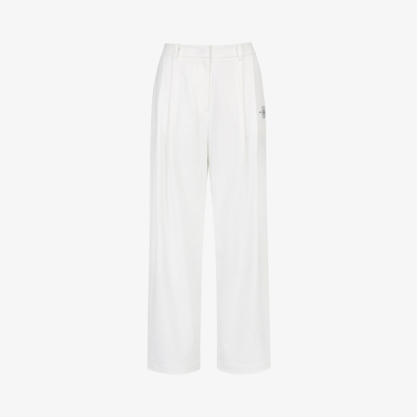 여성 사우스크로스 쿨터치 스트레치 핀턱 와이드 팬츠_화이트