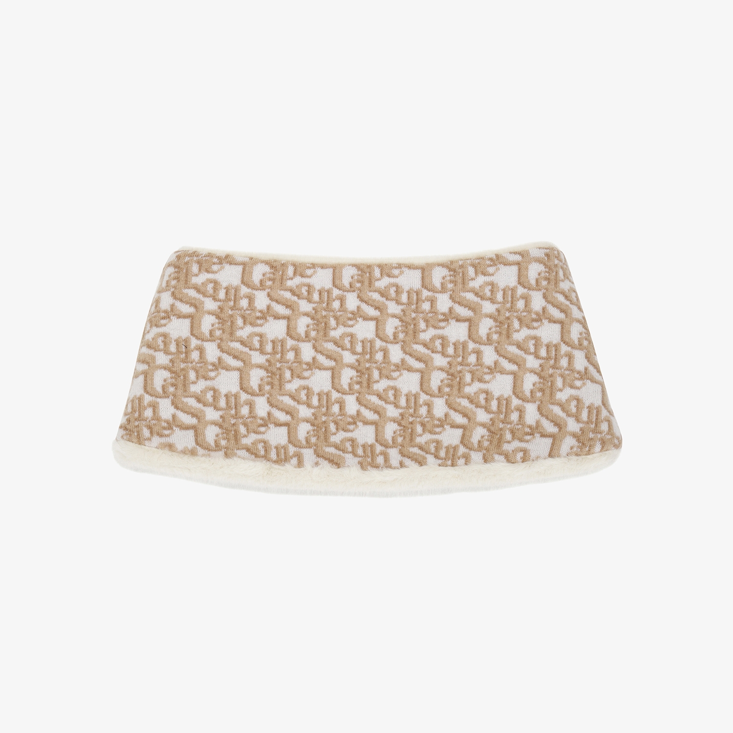 사우스케이프 여성 리버시블 퍼 니트 넥워머_아이보리