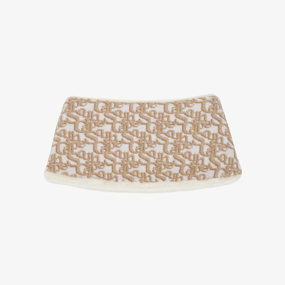 사우스케이프 여성 리버시블 퍼 니트 넥워머_아이보리