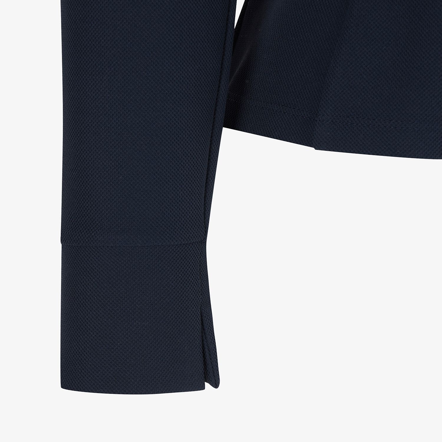 여성 사우스크로스 프릴 모크넥 백 슬릿 티셔츠_네이비