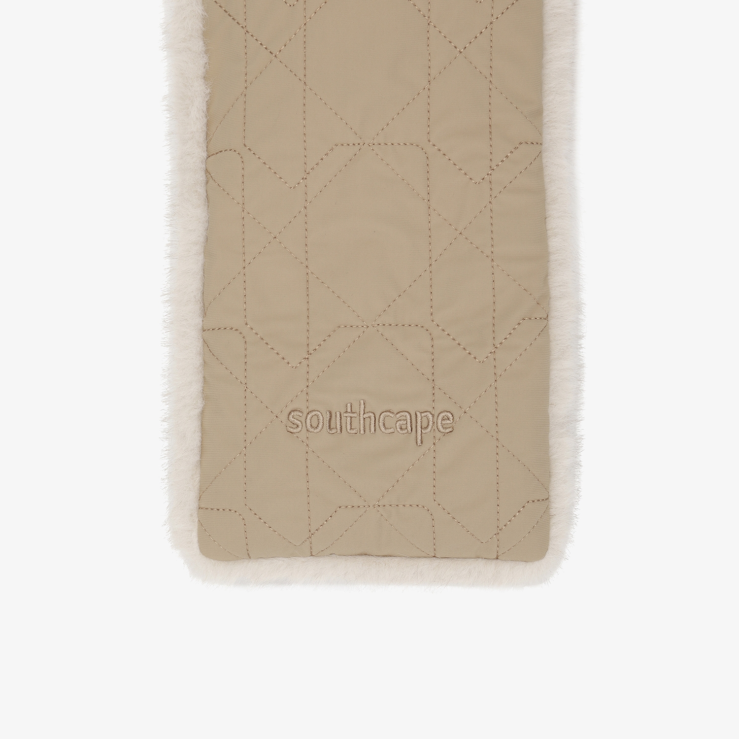 사우스케이프 여성 퀼팅 퍼 리버시블 넥 워머_베이지