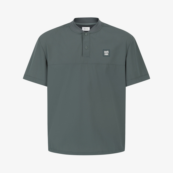 사우스케이프 남성 베이스볼 카라 반팔 티셔츠_다크 그린