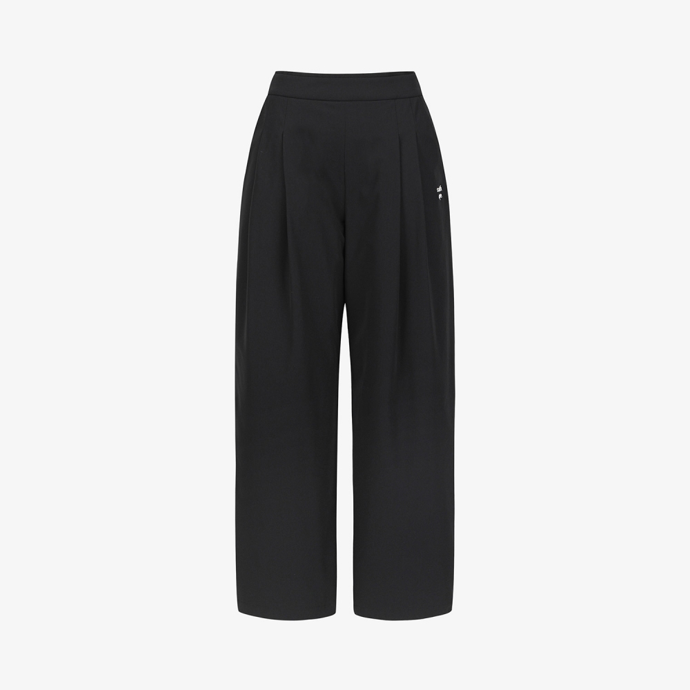 사우스케이프 여성 핀턱 소프트 패딩 와이드 팬츠_블랙