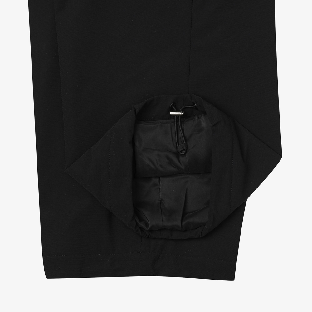 사우스케이프 여성 핀턱 소프트 패딩 와이드 팬츠_블랙