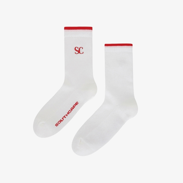 사우스케이프 여성 배색 포인트 삭스_레드