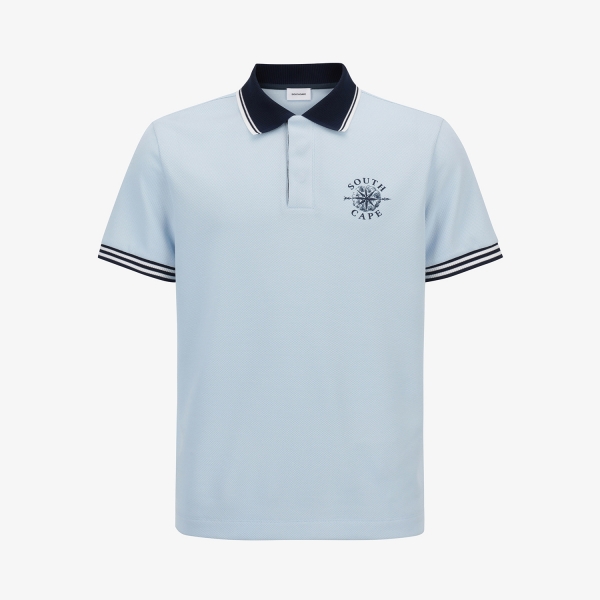 남성 사우스크로스 소매 스트라이프 반팔 티셔츠_라이트 블루