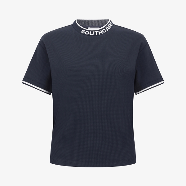 사우스케이프 여성 시그니처 로고넥 라운드 티셔츠_다크 네이비