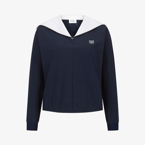 사우스케이프 여성 쿨터치 세일러카라 티셔츠_다크 네이비