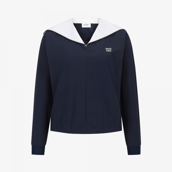 사우스케이프 여성 쿨터치 세일러카라 티셔츠_다크 네이비