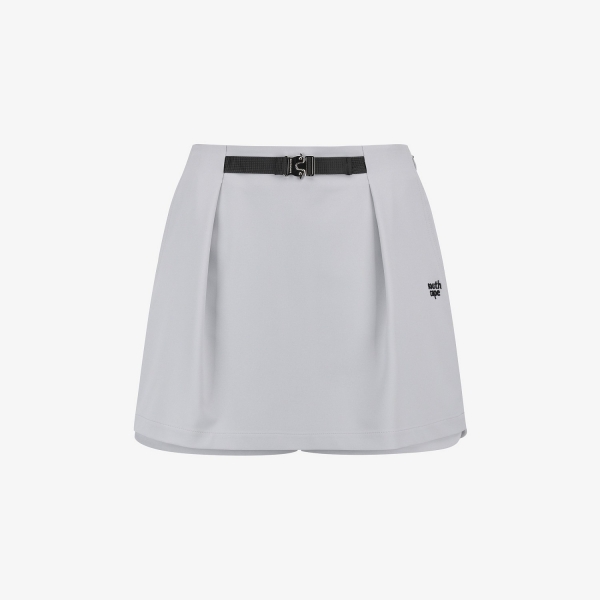 사우스케이프 여성 시그니처 벨트 H라인 스커트 팬츠_그레이