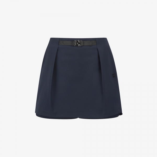 사우스케이프 여성 시그니처 벨트 H라인 스커트 팬츠_네이비