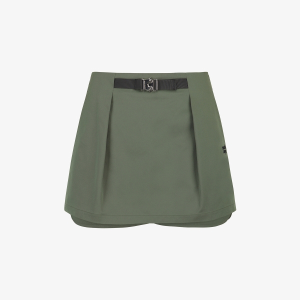 사우스케이프 여성 로고 벨트 H라인 스커트 팬츠_다크 카키