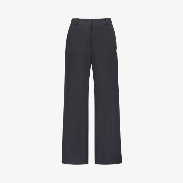 사우스케이프 여성 SC 로고 밴드 와이드 팬츠_블랙