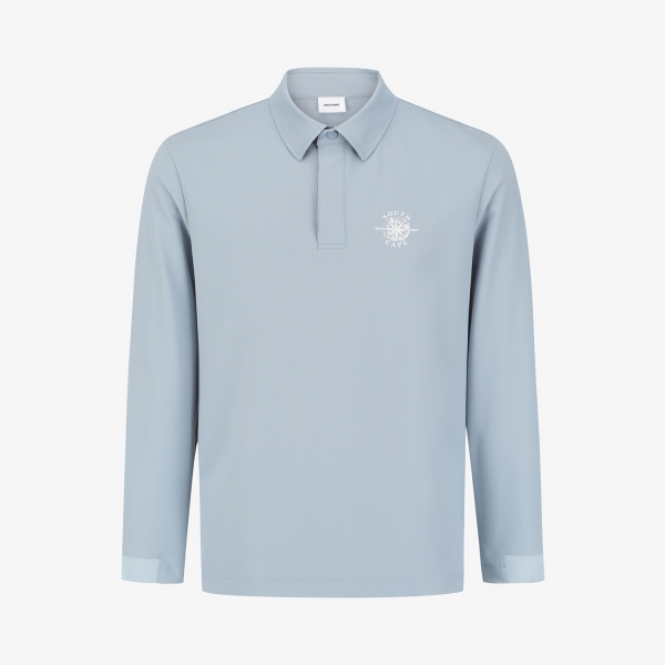 남성 사우스크로스 소매 밴딩 카라 티셔츠_라이트 블루