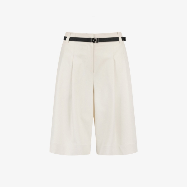 사우스케이프 여성 벨트 포인트 버뮤다 팬츠_크림