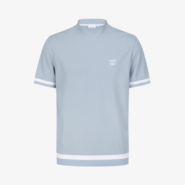 사우스케이프 남성 백 로고 모크넥 티셔츠_라이트 블루