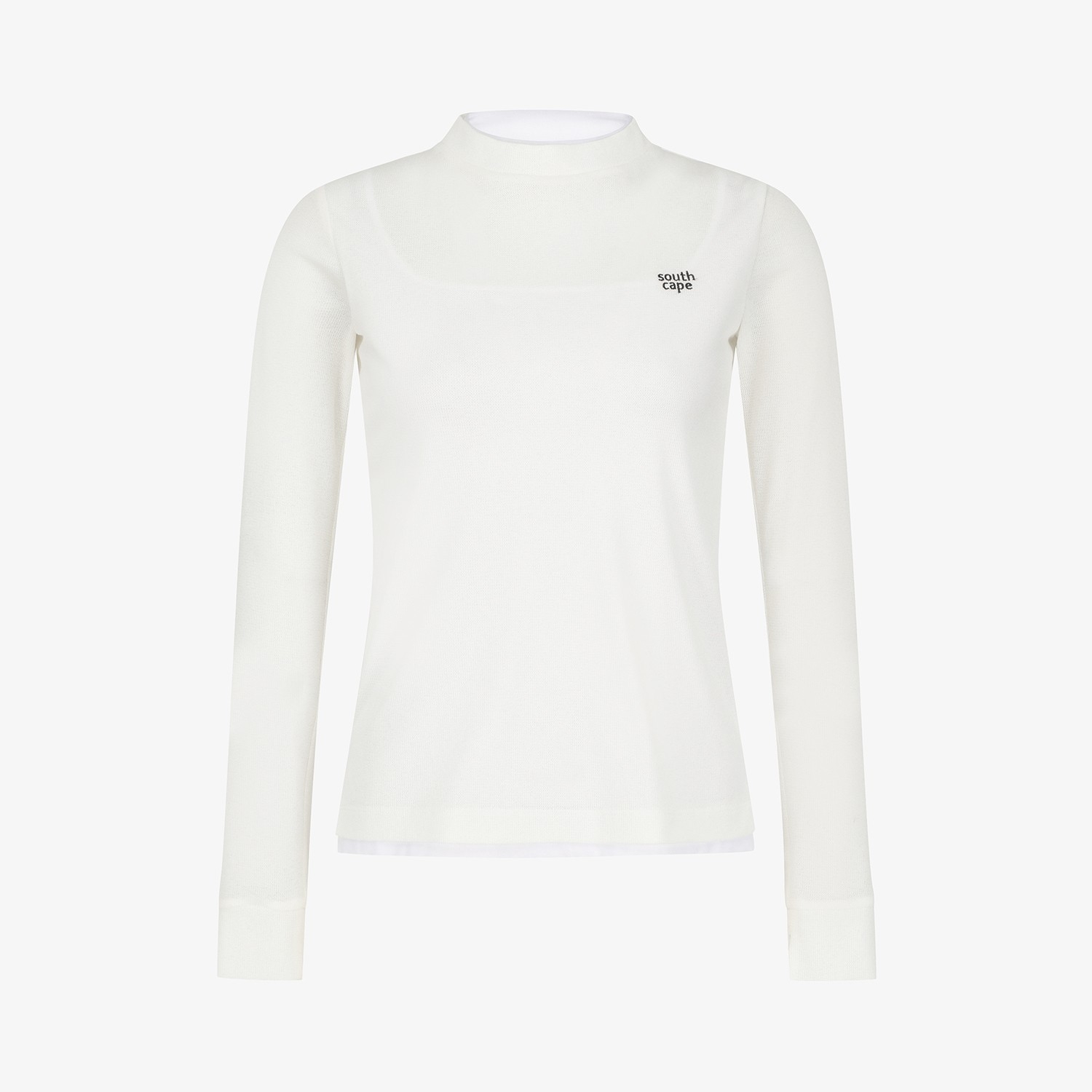 사우스케이프 여성 니트라이크 롱슬리브 티셔츠_화이트
